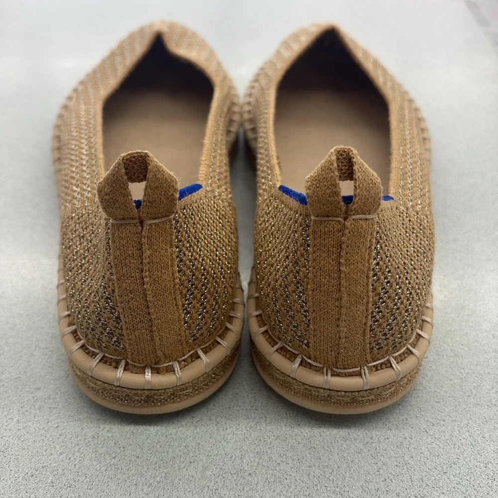 Rothy’s The Espadrille, Gold/Diamond Metallic, Size 8.5, NWOT